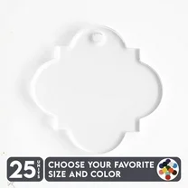 25 Units Acrylic Keychains Quatrefoil 1/8" Thick – Clear or Solid Color – (Size 2.5") Made in USA