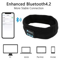 Headphones Bluetooth Headband Wireless Soft Washable Music Sport Headband with Built in Speakers for Workout Running Yoga