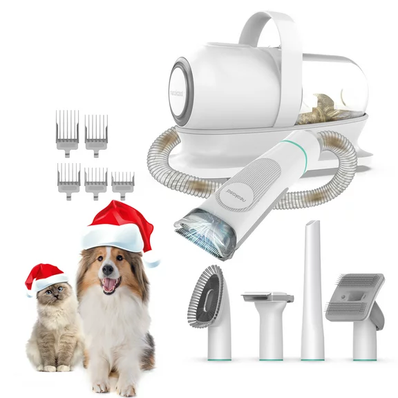Neakasa by neabot P1 Pro Pet Grooming Kit & Vacuum Suction, Low Noise Dog Clippers with 5 Proven Grooming Tools for Brush/Deshedding/Trim/Collect Pet Hair