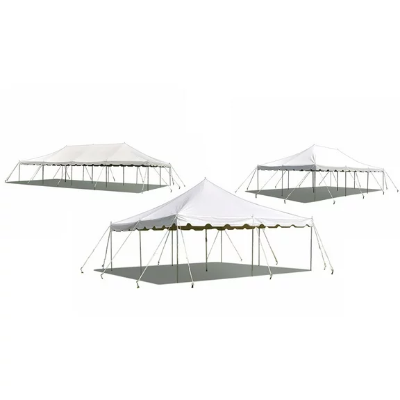 Party Tents Direct Weekender Outdoor Canopy Pole 3 Tent Set,White. 20' x 20', 20' x 30', 20' x 40