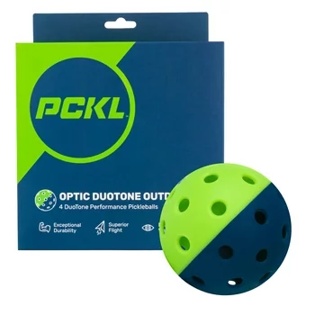 PCKL Optic Speed Pickleballs | Outdoor Ball | Training Aid | 4 Pack | DuoTone