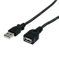 StarTech.com 3 ft Black USB 2.0 Extension Cable A to A - M/F - 3 ft USB A to A Extension Cable - 3ft USB 2.0 Extension cord (USBEXTAA3BK)