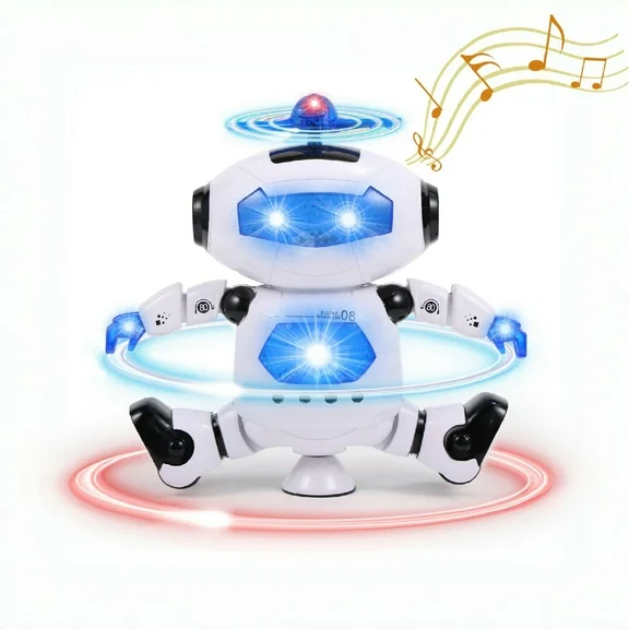 Super Joy Dancing Robot Toy for Kids Electronic Walking Dancing Robot Toy with Music Lights 360° Body Spinning, Toddler Toys Gifts