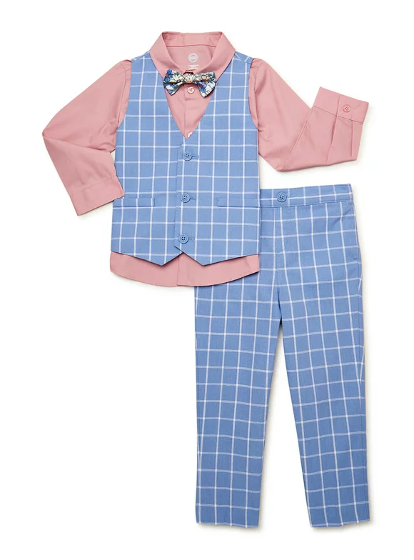 Wonder Nation Toddler Boys Dressy Outfit Set, 4-Piece, Sizes 12M-5T