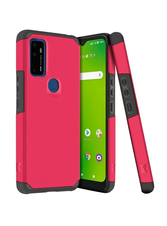 Kaleidio Case For Cricket Dream 5G, Cricket Innovate 5G, AT&T Fusion 5G, AT&T Radiant Max 5G (6.8") [Astro Armor] Rugged Slim [Shockproof] Impact Protector Hybrid Cover [Pink/Black]