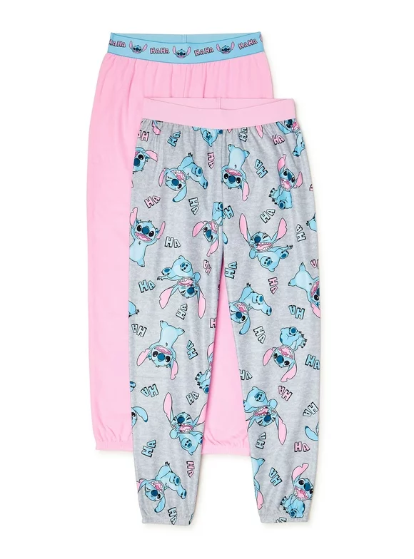 Disney Lilo & Stitch Girls Exclusive Pajama Pants, 2-Pack, Sizes 4-12