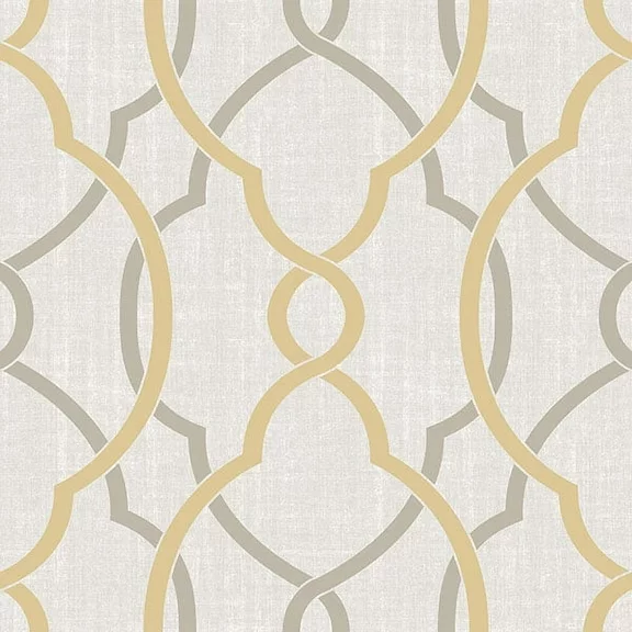 NuWallpaper Sausalito Taupe And Yellow Vinyl Peel And Stick Wallpaper, 216-in by 20.5-in, 30.75 sq. ft.