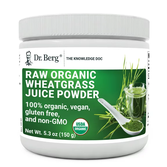 Dr. Berg Wheatgrass Superfood Powder - Organic Super Greens Powder, 60 Servings