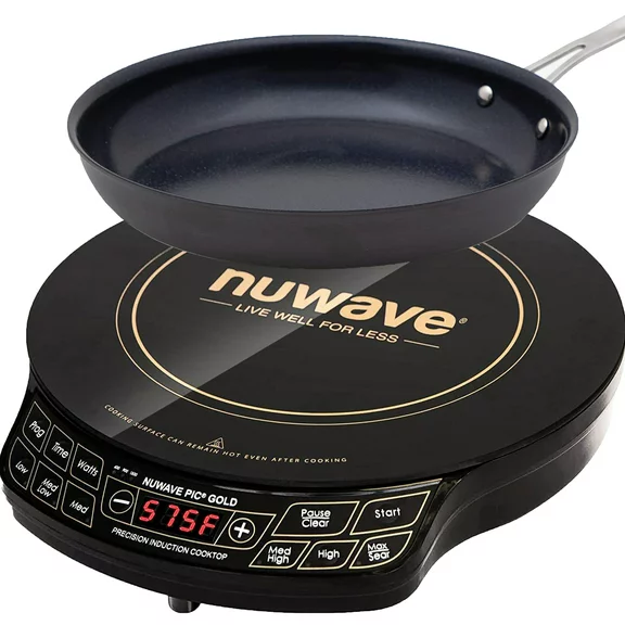 NuWave PIC Gold Precision Induction Cooktop with 10.5 inch Pan with 600, 900 or 1500 Watts, Stoves, Electric, Cooking, Portable