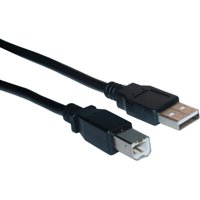 Cable Wholesale 10U2-02201BK Black USB 2.0 Printer & Device Cable,Type A Male to Type B Male - 1 ft.