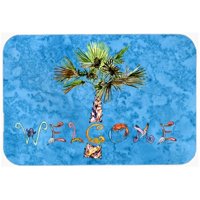 Welcome Palm Tree On Blue Mouse Pad, Hot Pad & Trivet