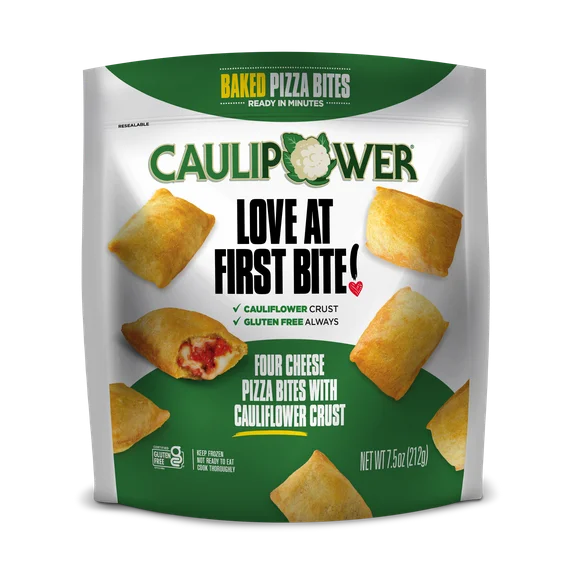 Caulipower Cauliflower Love at First Bite! Gluten-Free Four Cheese Pizza Bites, Frozen, 7.5 oz