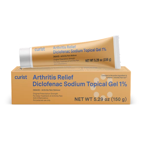 Curist Diclofenac Sodium Topical Gel 1% 5.29 oz (150 g) Arthritis Relief Diclofenac Cream 1% OTC