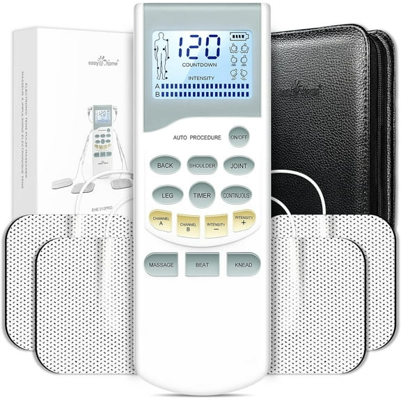 Easy@Home Professional Rechargeable TENS Unit Muscle Stimulator Tens Machine Massager, 2-Output EHE012PRO