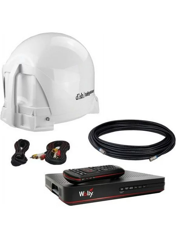 CWR Wholesale King DT4450 DISH Tailgater Bundle - Fully Automatic Portable Satellite TV Antenna with DISH Wally HD Receiver