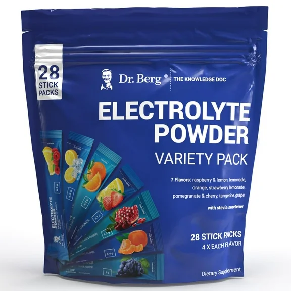 Dr. Berg Electrolyte Powder - Variety Pack, 28 Electrolytes Powder Hydration Packets