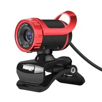 HXSJ S9 Desktop 1080P Webcam USB 2.0 Webcam Laptop Camera Built-in Sound-absorbing Microphone Video Call Webcam for PC Laptop Red