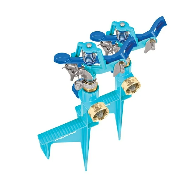 Aqua Joe 2-Pack Indestructible 360º Impulse Sprinkler W/ Step Spike, 1,400 Sq. ft. Max Coverage