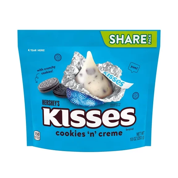 Hershey's Kisses Cookies 'n' Creme Candy, Share Pack 10 oz
