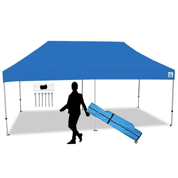 King Canopy Tuff Tent 10'x20' Instant Pop up Canopy , 1-Inch Aluminum Frame, Blue