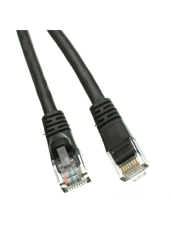 Cat6 Black Ethernet Patch Cable, Snagless - Molded Boot, 6 Foot