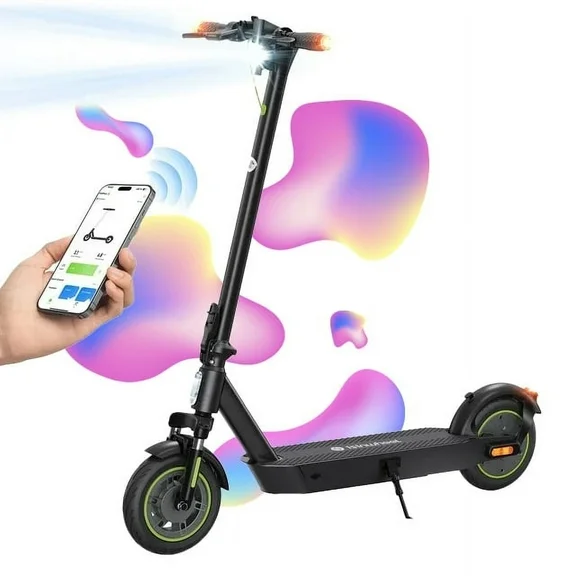iSinwheel S10Plus Electric Scooter, 750W Motor, 21 MPH, Up To 31 Miles Long Range, 10 In Self-Sealing Tires, 15Ah Battery Max Load 330 Lbs, Portable Adult E-Scooter for Commuter