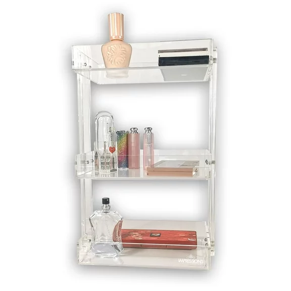 Impressions Vanity 3 Tier Acrylic Shelf Organizers, Bathroom Counter Organizer for Makeup Accessories