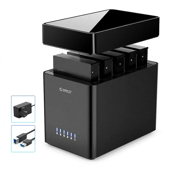 ORICO 5 Bay Hard Drive Docking Station USB 3.0 to SATA (5Gbps) Magnetic 3.5 inch HDD/SSD Enclosure Case 18TB*5 HDD Docking Station,with 12V/6.5A Power Adapter for Laptop（No Drive）