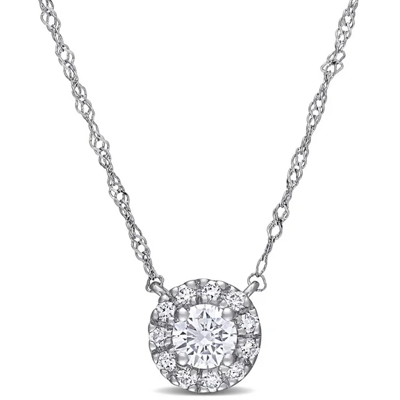Created Forever Women's 3/8 Carat T.G.W. Lab-Grown Diamond 14kt White Gold Necklace