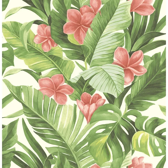 NuWallpaper Tropical Paradise Vinyl Peel And Stick Wallpaper, 216-in by 20.5-in, 30.75 sq. ft.