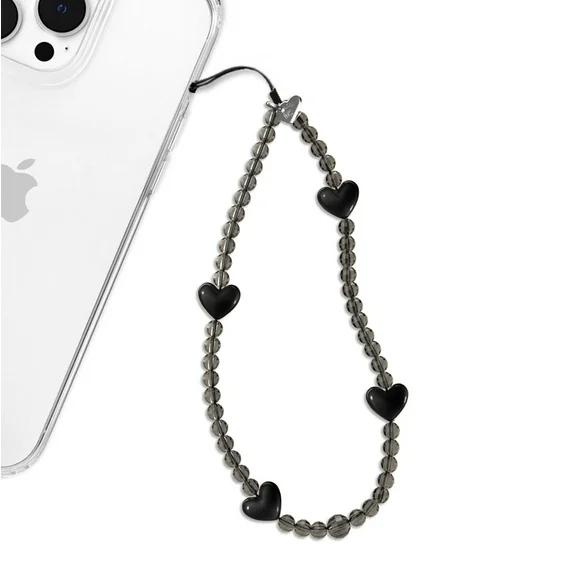 Velvet Caviar Phone Charm - Black Hearts