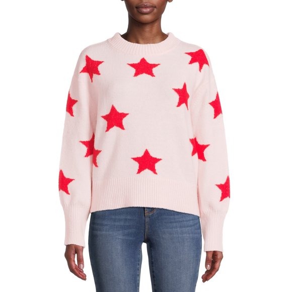 Heart N Crush Women's All Over Stars Pullover Sweater