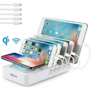 6-Port Multi USB Charging Station Stand Desktop Charger Dock For Cellphone Smartphone Tablet