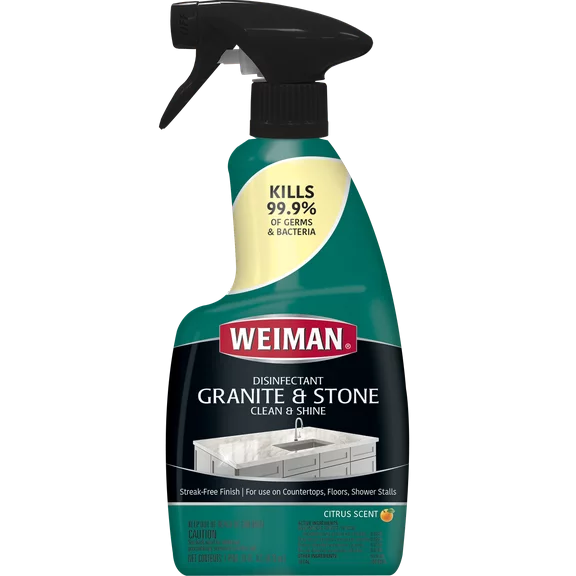 Weiman Disinfecting Granite Countertop Cleaner Spray, 16 Ounce,  Fresh Citrus Scent