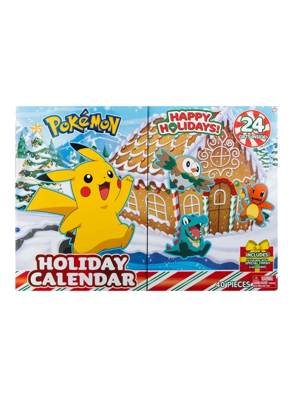 POKEMON HOLIDAY CALENDAR - Features 16 2-Inch Battle Figures with Special Finish and Eight Unique Accessories