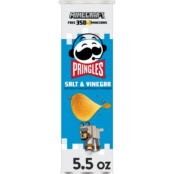 Pringles Salt and Vinegar Potato Crisps Chips, Lunch Snacks, 5.5 oz
