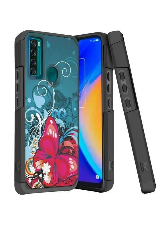 Kaleidio Case For TCL 20 XE [Astro Armor] Rugged Slim [Shockproof] Impact Protector Hybrid Cover [Butterfly Bliss]