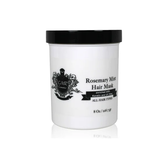 CMR Cosmetics Natural Hair Mask with Rosemary & Mint - Deep Conditioning Care for Dry, Hair - Promotes Growth, Shine & Scalp Health - Sulfate Free