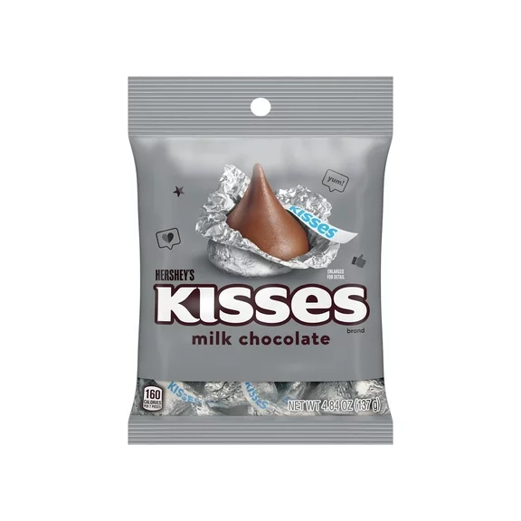 Hershey's Kisses Milk Chocolate Candy, Bag 4.84 oz