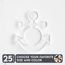 25 Units Acrylic Keychains Anchors 1/8" Thick – Clear or Solid Color – (Size 2.5") Made in USA
