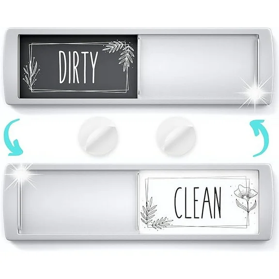 Stylish Dishwasher Magnet Clean Dirty Sign - Ideal Clean Dirty Magnet for Dishwasher - Kitchen Organizer and Gadget - Nice Office, Home Farmhouse Decor - Dirty Clean Dishwasher Magnet