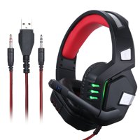 CACAGOO Gaming Headset Wired Earphone Computer E-sports Noise Reduction Stereo Headphone Dual 3.5mm Jack + USB Interface