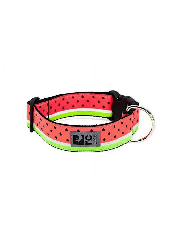 RC Pets 1-1/2 Inch Wide Adjustable Dog Clip Collar, Medium, Watermelon