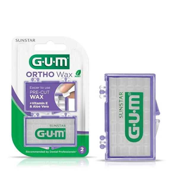 GUM Mint Flavored Orthodontic Wax, 2 pk