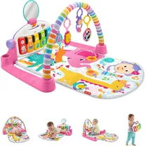 Fisher-Price Deluxe Kick & Play Piano Gym Baby Playmat with Electronic Learning Toy, Pink