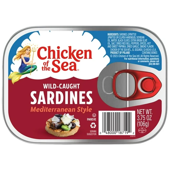 Chicken of the Sea Sardines, Mediterranean Style, 3.75-Ounce Can
