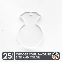 25 Units Acrylic Keychains Diamond 1/8" Thick – Clear or Solid Color – (Size 2.5") Made in USA