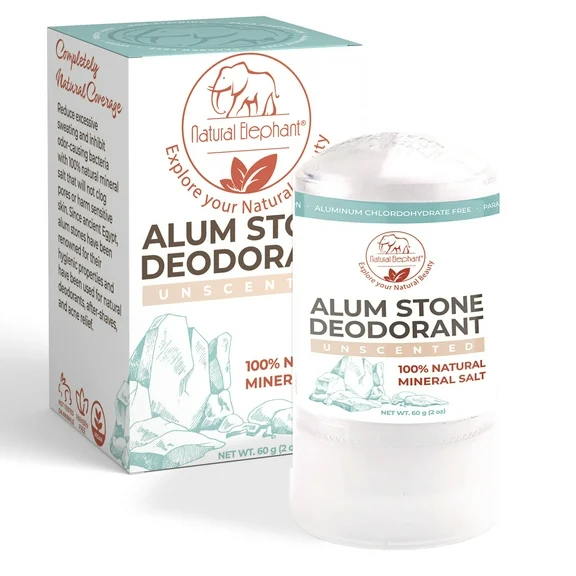 Natural Elephant Alum Stone Deodorant Stick 60g (2 oz)