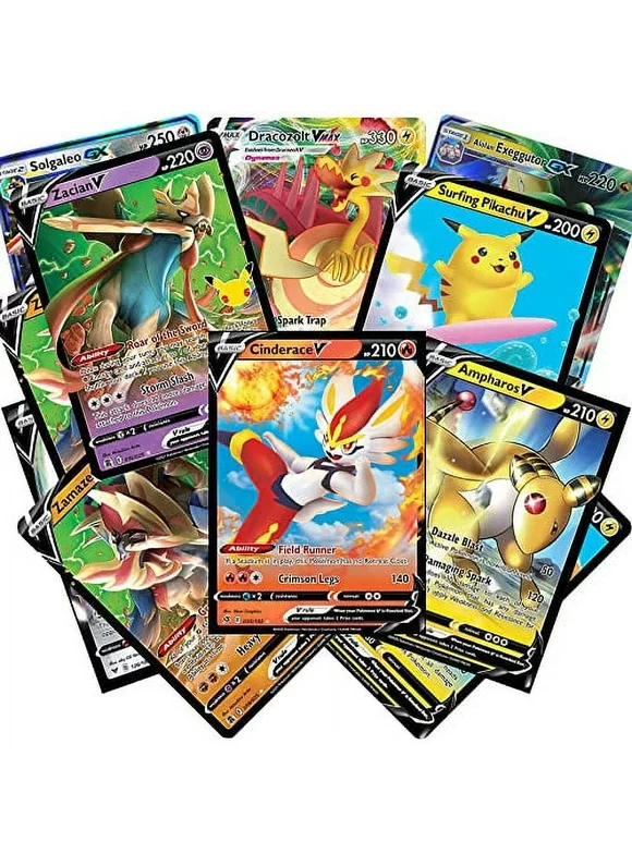 Pokemon Cards 50 Card Assorted Lot with Guaranteed V Pokemon
