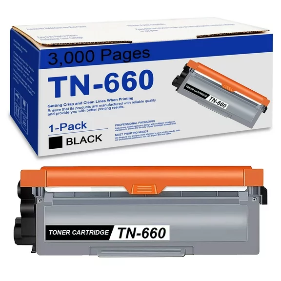 TN660 High Yield Toner Cartridge TN-660 Replacement for Brother Black Toner 1 Pack